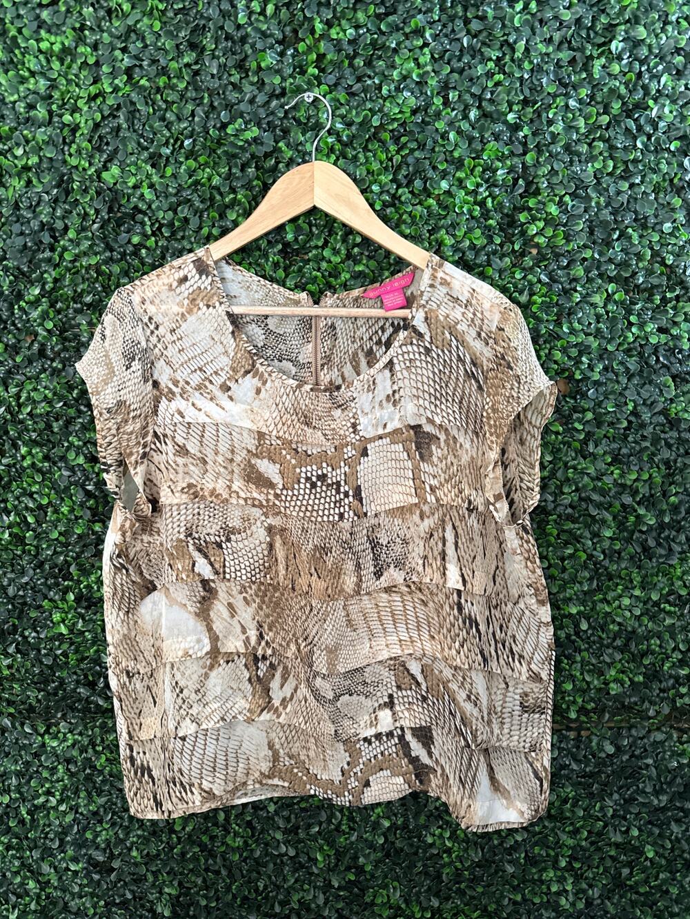 Sunny Leigh, Snake Print Sleeveless Thin Blouse, Women’s Size XL